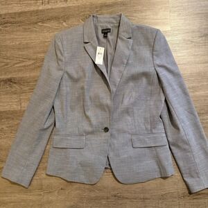 NWT Ann Taylor Gray Blazer One Button Size 12